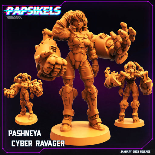 Cyber Ravager Pashneya | Cyberpunk | Sci-Fi Miniature | Papsikels TabletopXtra
