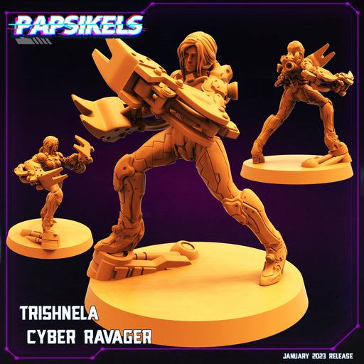 Cyber Ravager Trishnela | Cyberpunk | Sci-Fi Miniature | Papsikels TabletopXtra