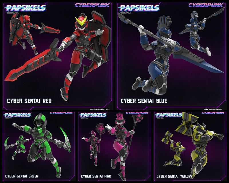 Cyber Sentai Miniatures | Law Upholders Vol 2 | Sci-Fi Miniature | Papsikels TabletopXtra