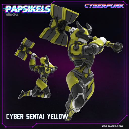 Cyber Sentai Yellow | Law Upholders Vol 2 | Sci-Fi Miniature | Papsikels TabletopXtra