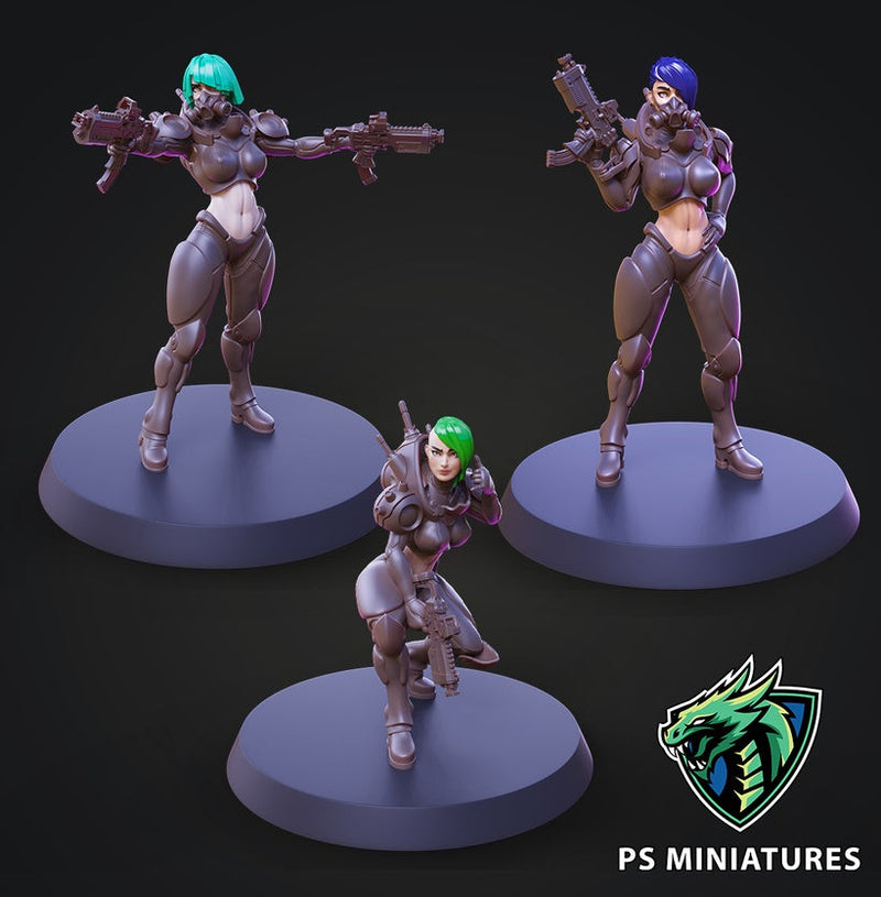 Cyberpunk Mercenary Miniatures (Full Set) | Fantasy Miniature | PS Miniatures TabletopXtra