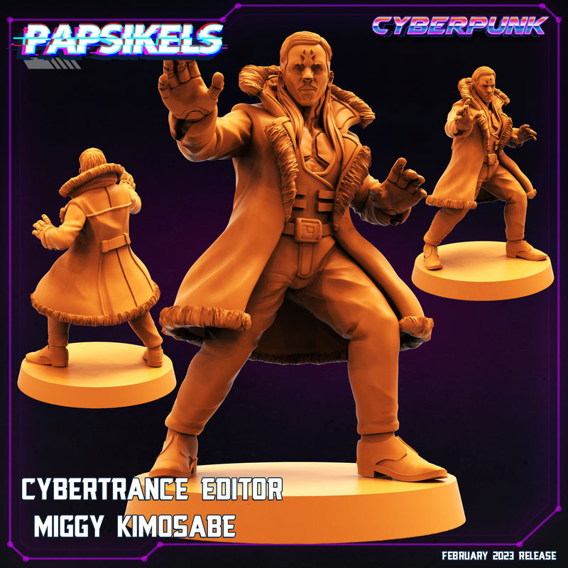 Cybertrance Editor Miggy Kimosabe | Cyberpunk | Sci-Fi Miniature | Papsikels TabletopXtra