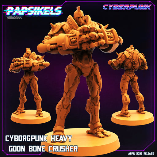 Cyborgpunk Heavy Goon Bone Crusher | Cyberpunk | Sci-Fi Miniature | Papsikels TabletopXtra