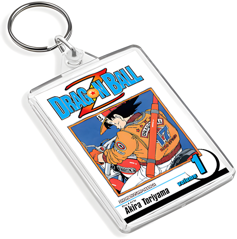 Dragonball Inspired Manga Cover Art Keyring - Dual Sided English / Japanese