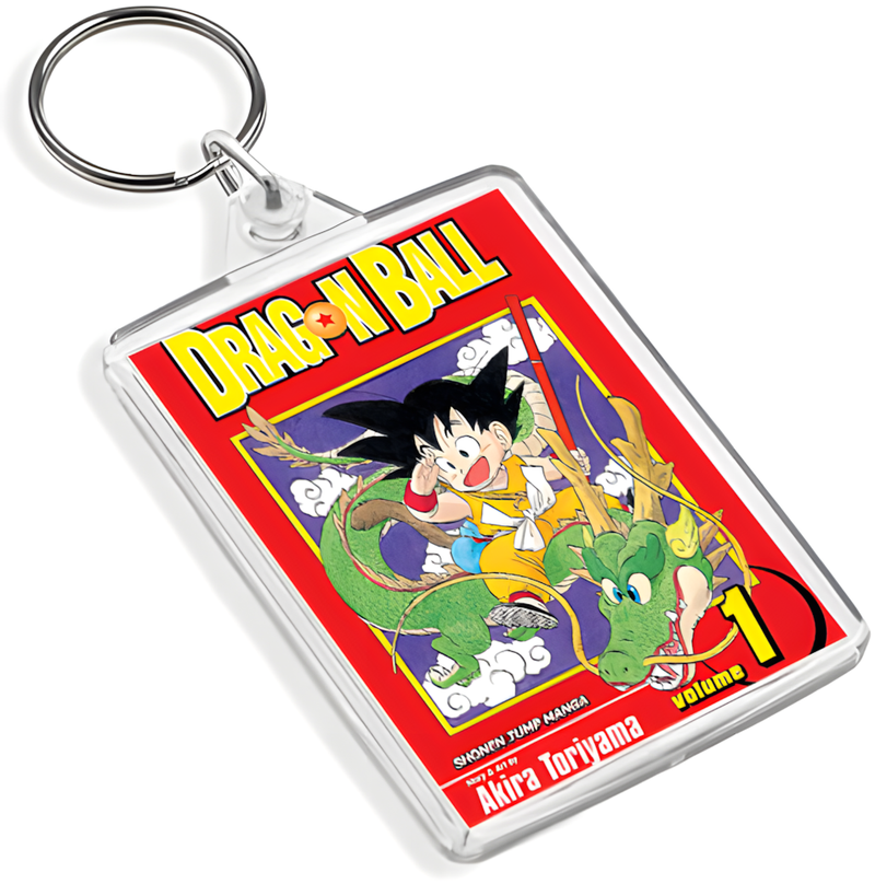 Dragonball Inspired Manga Cover Art Keyring - Dual Sided English / Japanese