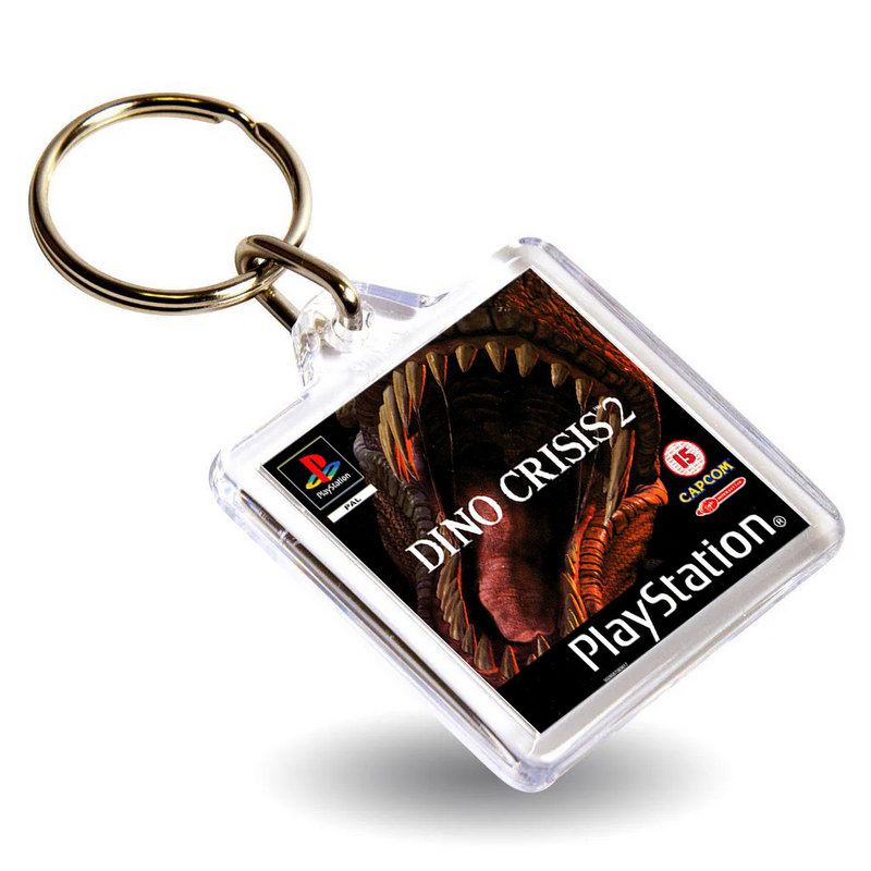 Dino Crisis Gen V Inspired Game Cover Art Keyring - Dual Sided Box Art