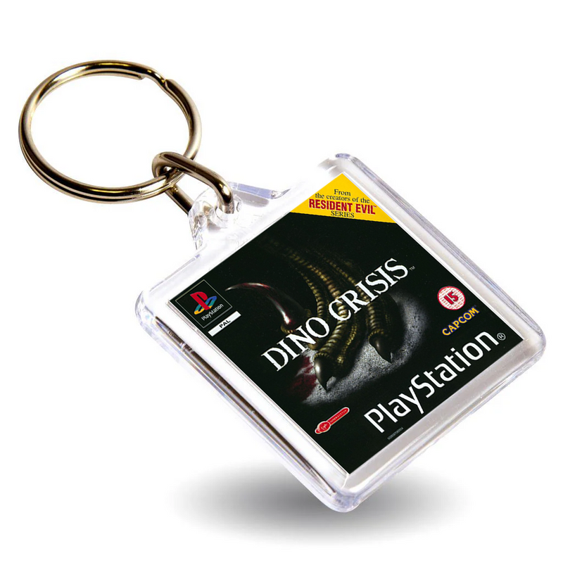 Dino Crisis Gen V Inspired Game Cover Art Keyring - Dual Sided Box Art
