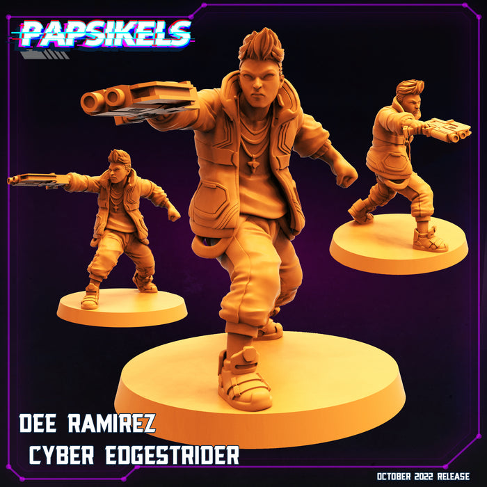 Dee Ramirez Edgestrider | Cyberpunk | Sci-Fi Miniature | Papsikels