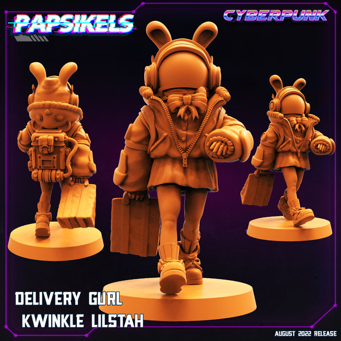 Delivery Gurl Kwinkle Lilstah | Cyberpunk | Sci-Fi Miniature | Papsikels