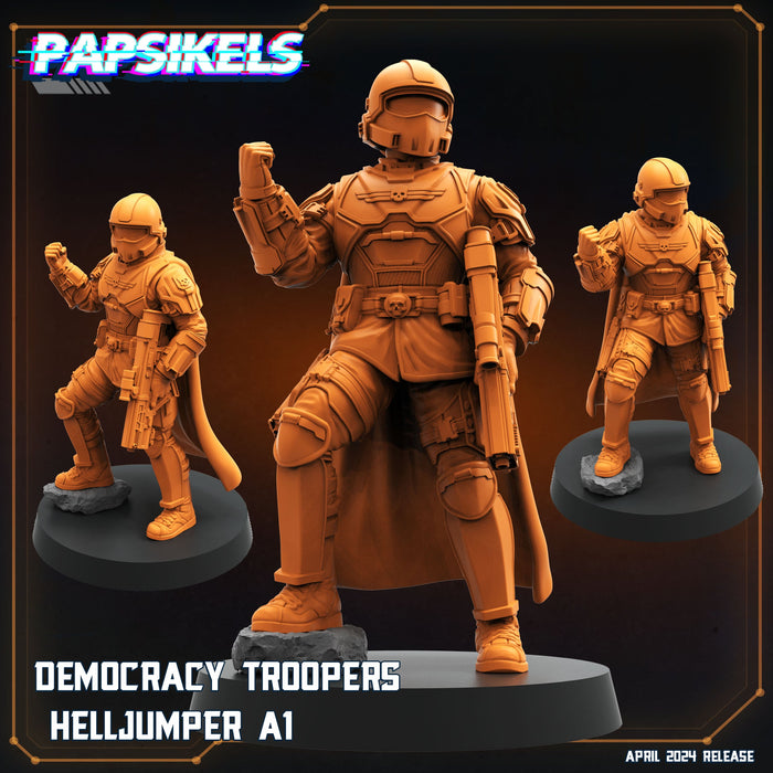 Helljumper Miniatures | Democracy Troopers | Sci-Fi Miniature | Papsikels