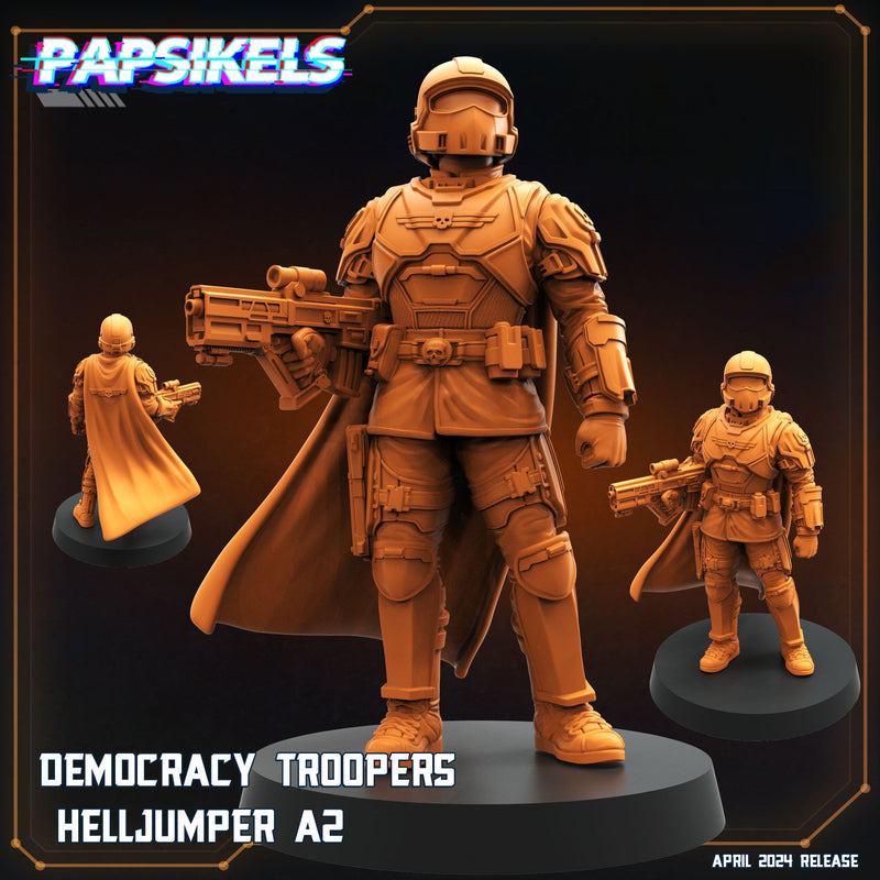 Helljumper Miniatures | Democracy Troopers | Sci-Fi Miniature | Papsikels