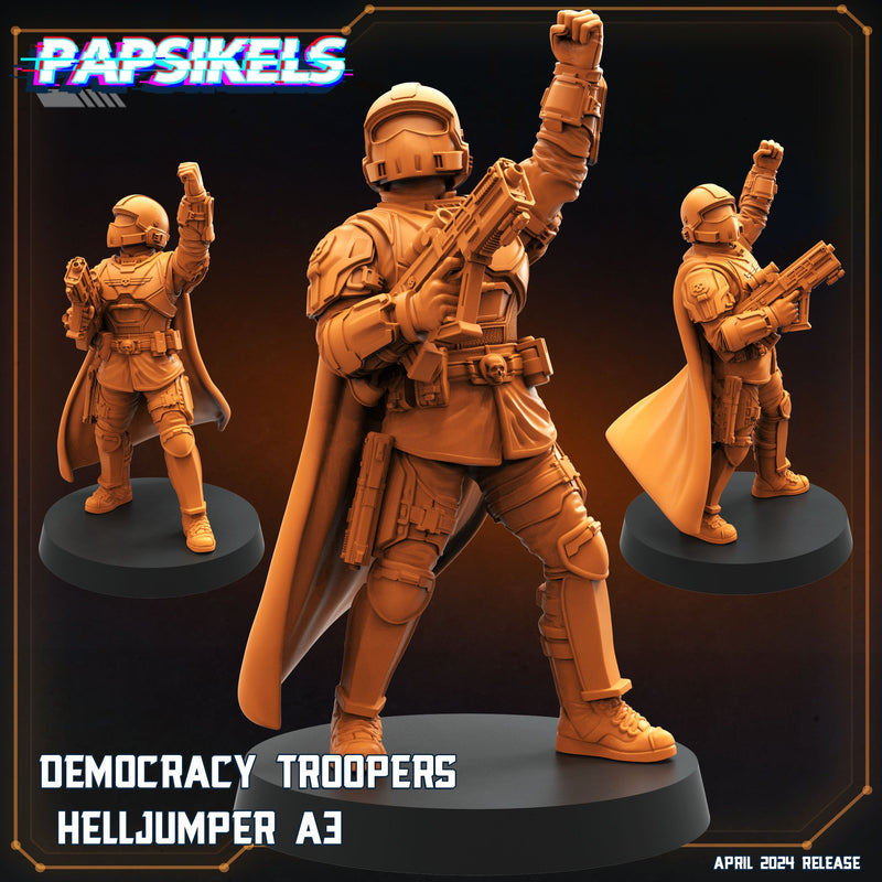 Helljumper Miniatures | Democracy Troopers | Sci-Fi Miniature | Papsikels