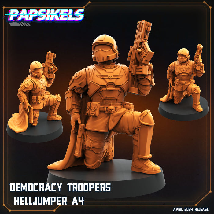 Helljumper Miniatures | Democracy Troopers | Sci-Fi Miniature | Papsikels
