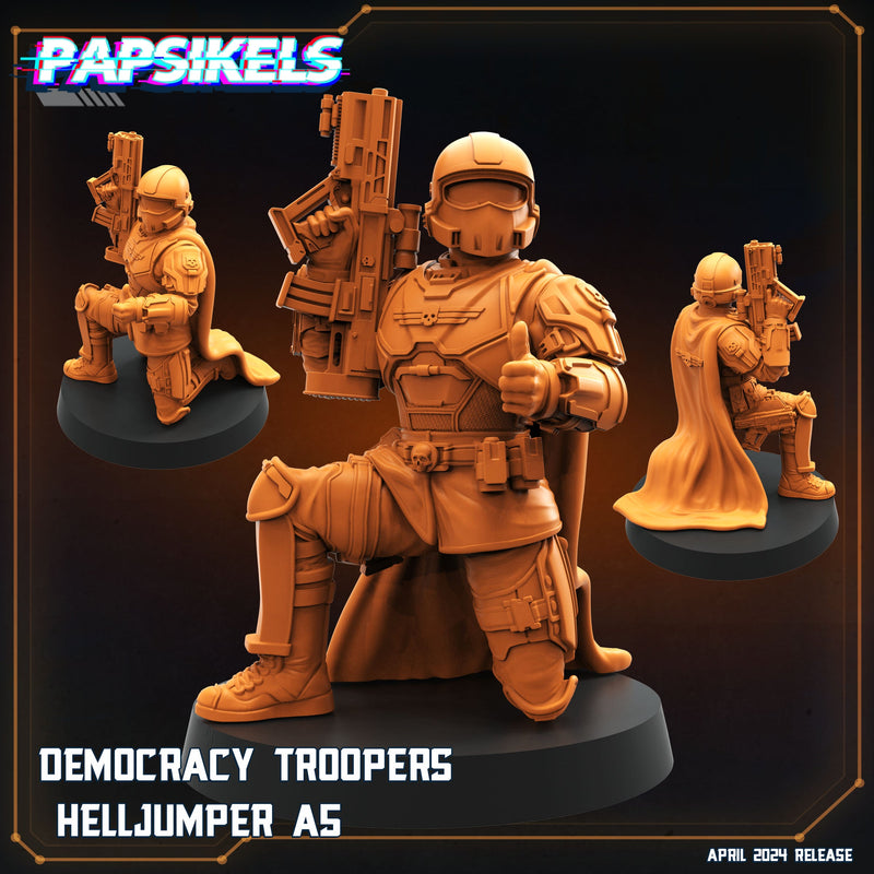 Helljumper Miniatures | Democracy Troopers | Sci-Fi Miniature | Papsikels