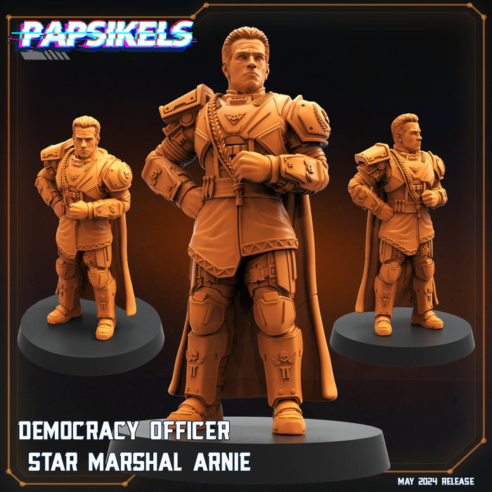 Democracy Officer Star Marchal Arnie | Democracy Troopers Bugs and Bots | Sci-Fi Miniature | Papsikels