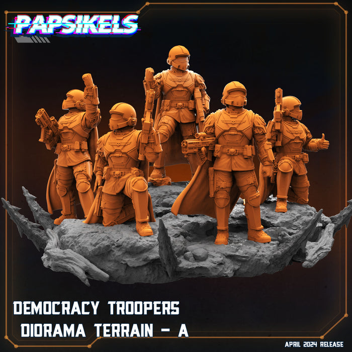 Helljumper Diorama | Democracy Troopers | Sci-Fi Miniature | Papsikels