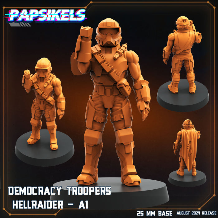 Democracy Troopers Hellraider Miniatures | Aliens Vs Humans VIII No Remorse | Sci-Fi Miniature | Papsikels