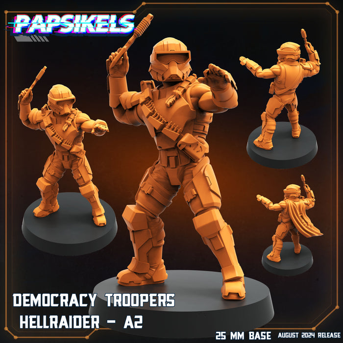 Democracy Troopers Hellraider A2 | Aliens Vs Humans VIII No Remorse | Sci-Fi Miniature | Papsikels