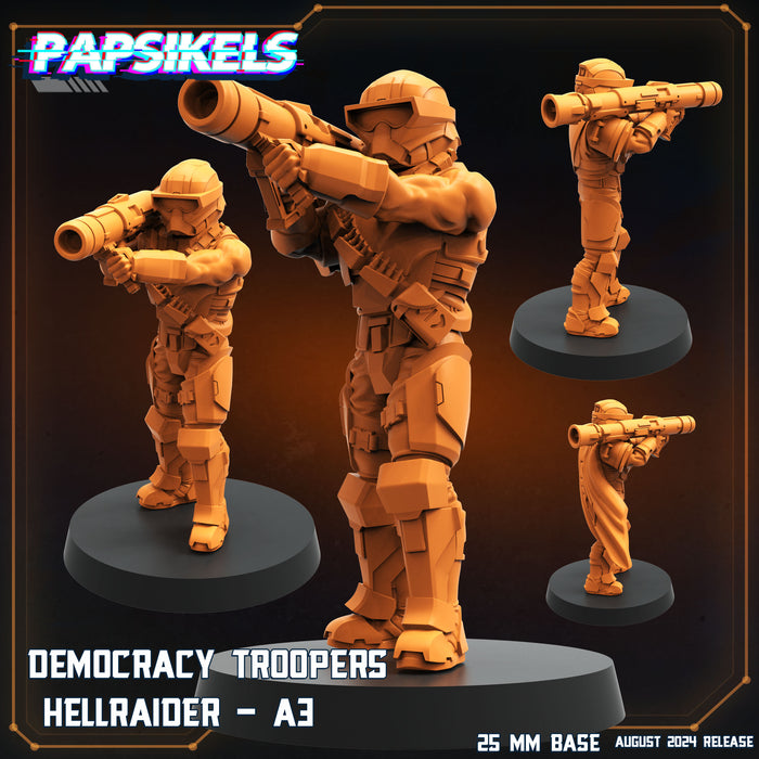 Democracy Troopers Hellraider Miniatures | Aliens Vs Humans VIII No Remorse | Sci-Fi Miniature | Papsikels