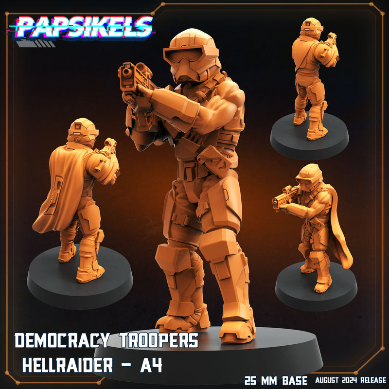 Democracy Troopers Hellraider Miniatures | Aliens Vs Humans VIII No Remorse | Sci-Fi Miniature | Papsikels