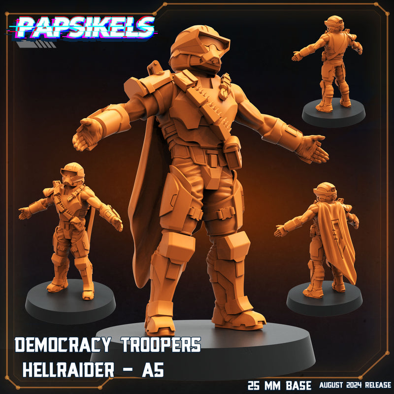 Democracy Troopers Hellraider Miniatures | Aliens Vs Humans VIII No Remorse | Sci-Fi Miniature | Papsikels