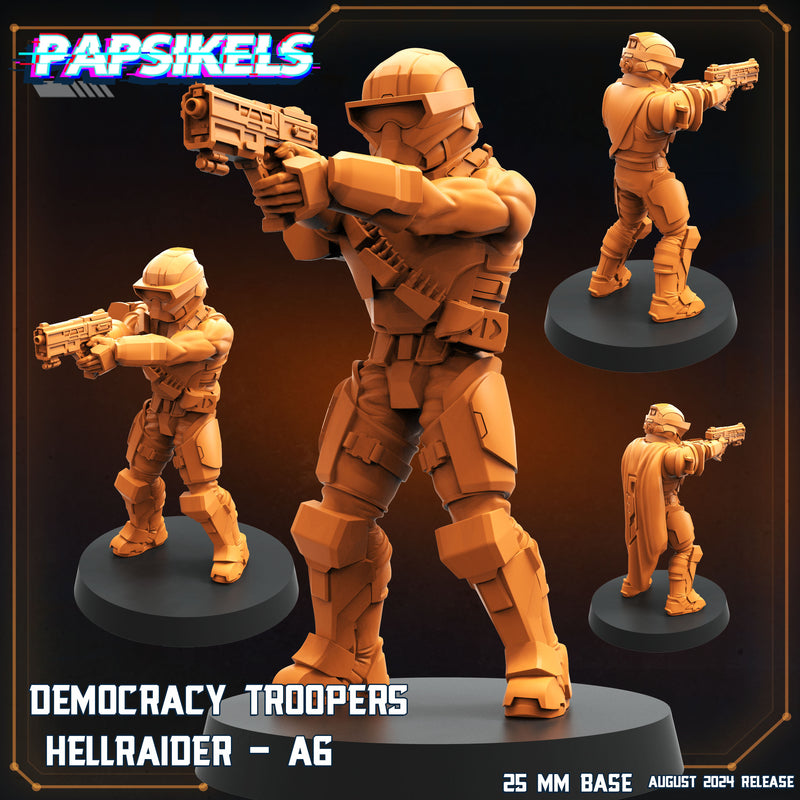 Democracy Troopers Hellraider Miniatures | Aliens Vs Humans VIII No Remorse | Sci-Fi Miniature | Papsikels