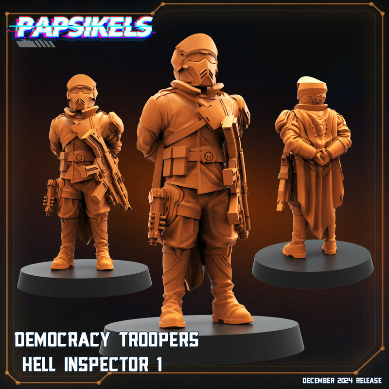 Democracy Trooper Hell Inspector Miniatures | Aliens Vs Humans XII Space Dead | Papsikels