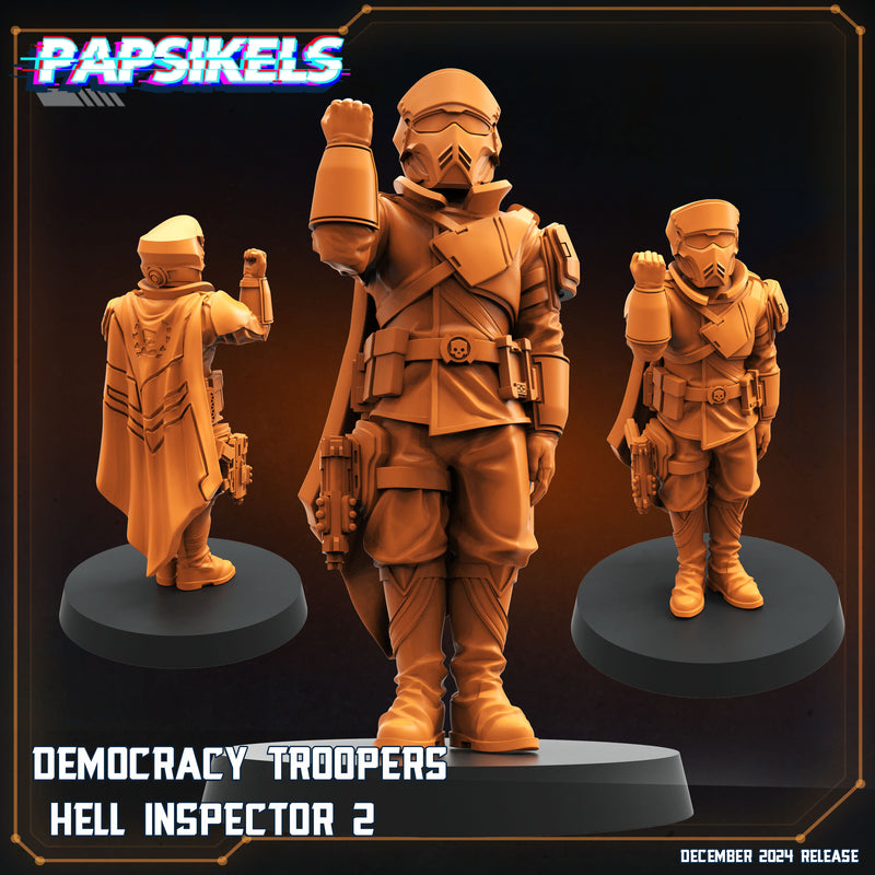 Democracy Trooper Hell Inspector Miniatures | Aliens Vs Humans XII Space Dead | Papsikels