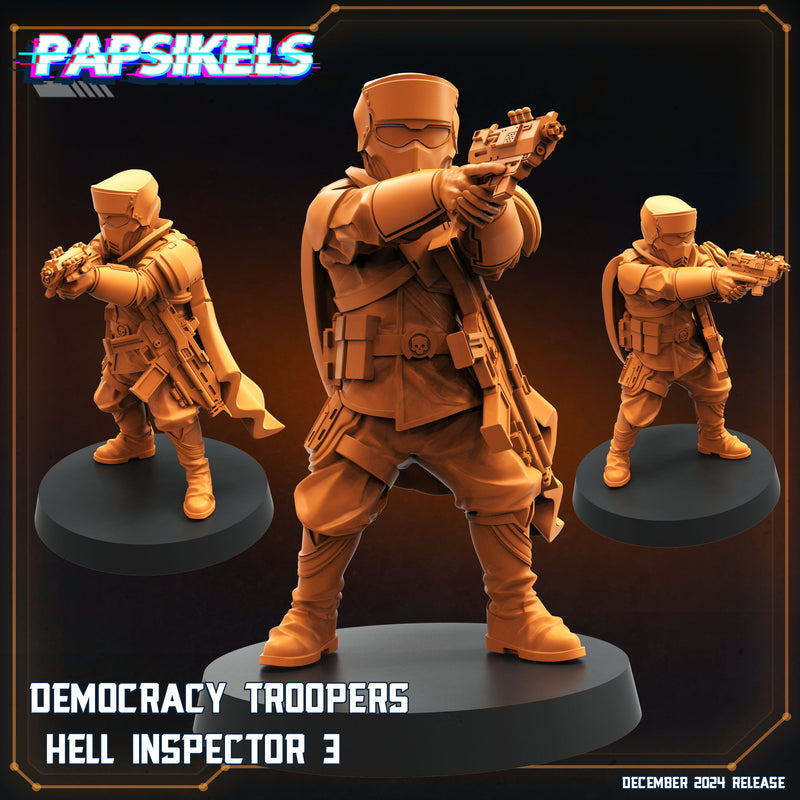 Democracy Trooper Hell Inspector Miniatures | Aliens Vs Humans XII Space Dead | Papsikels