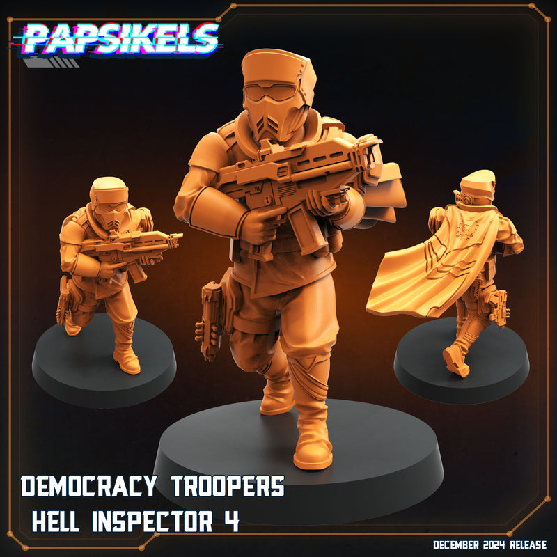 Democracy Trooper Hell Inspector Miniatures | Aliens Vs Humans XII Space Dead | Papsikels