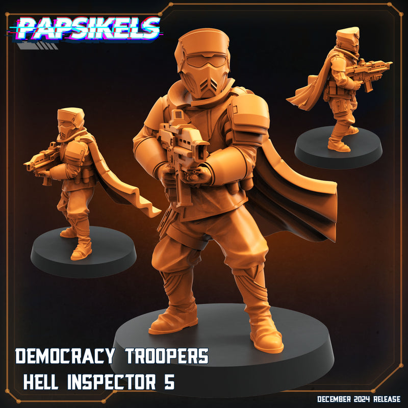 Democracy Trooper Hell Inspector Miniatures | Aliens Vs Humans XII Space Dead | Papsikels