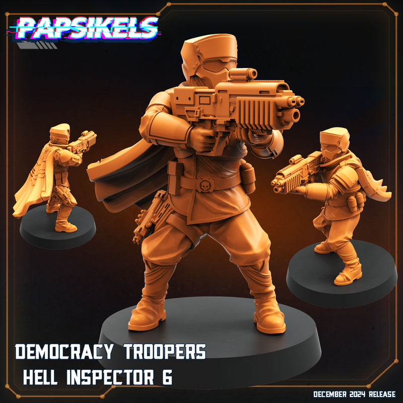 Democracy Trooper Hell Inspector Miniatures | Aliens Vs Humans XII Space Dead | Papsikels