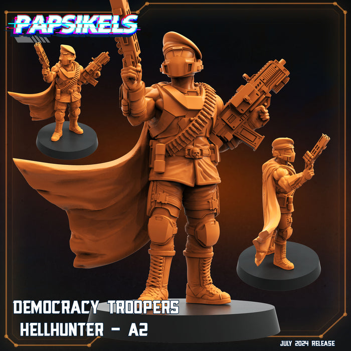 Democracy Trooper Hellhunter Miniatures | Aliens Vs Humans VII Resurgence | Sci-Fi Miniature | Papsikels