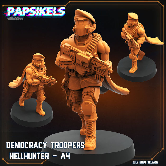 Democracy Trooper Hellhunter Miniatures | Aliens Vs Humans VII Resurgence | Sci-Fi Miniature | Papsikels