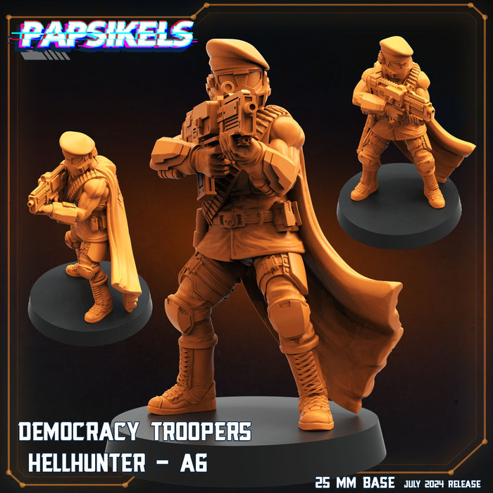 Democracy Trooper Hellhunter Miniatures | Aliens Vs Humans VII Resurgence | Sci-Fi Miniature | Papsikels