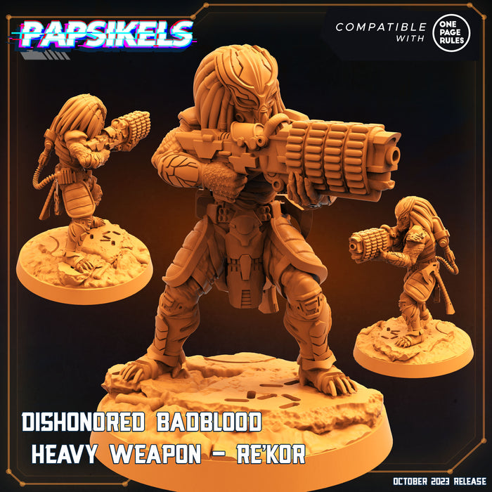 Dishonoured Badblood Heavy Re'Kor | Skull Hunters | Sci-Fi Miniature | Papsikels