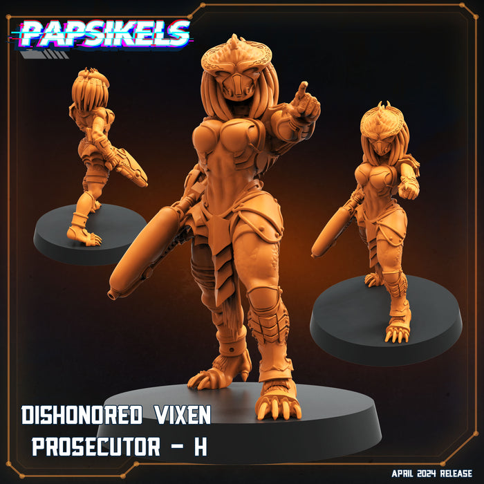 Dishonoured Vixen Prosecutor Miniatures | Democracy Troopers | Sci-Fi Miniature | Papsikels