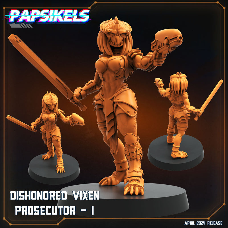 Dishonoured Vixen Prosecutor Miniatures | Democracy Troopers | Sci-Fi Miniature | Papsikels