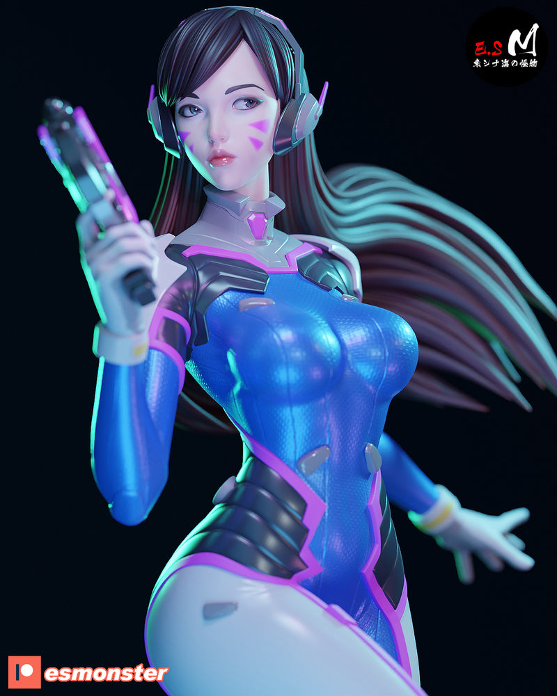 D.Va OW2 | Pin-Up Statue Fan Art Miniature Unpainted | E.S Monster