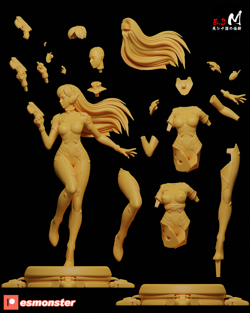 D.Va OW2 | Pin-Up Statue Fan Art Miniature Unpainted | E.S Monster