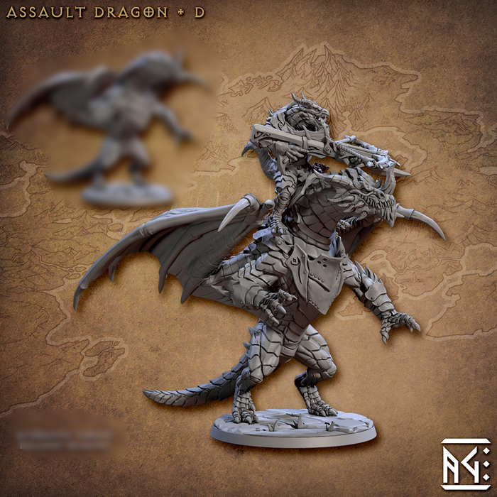 Assault Dragon Rider D | Draconian Scourge | Fantasy D&D Miniature | Artisan Guild