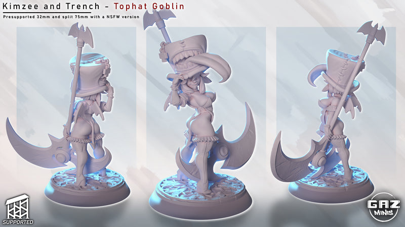 Mimic Tophat Goblin Kimzee & Trench | Fantasy Pin-Up | Gaz Minis | [Multi-Listing]