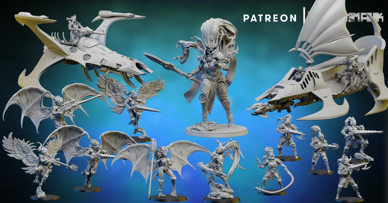 Dark Elda Army 3 Miniatures (Full Set) | Dark Elda | Fantasy Miniature | Ghamak TabletopXtra