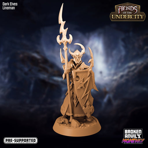 Dark Elf Lineman | Fiends of the Undercity | Tabletop RPG Miniature TabletopXtra