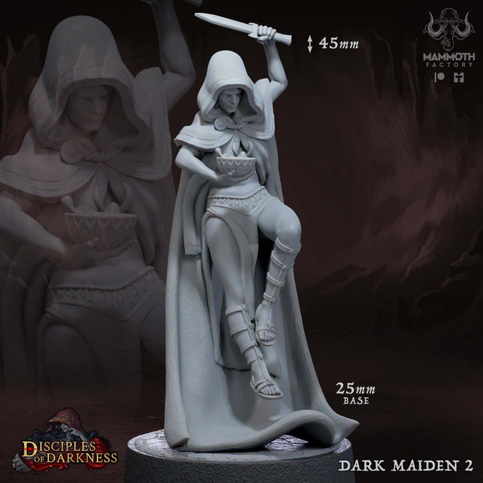 Dark Maiden B | Disciples of Darkness | Fantasy Tabletop Miniature | Mammoth Factory