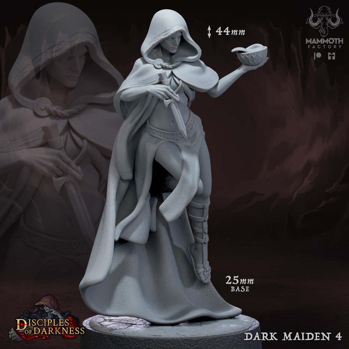 Dark Maiden D | Disciples of Darkness | Fantasy Tabletop Miniature | Mammoth Factory