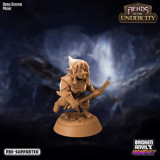 Deep Gnome Miner | Fiends of the Undercity | Tabletop RPG Miniature TabletopXtra