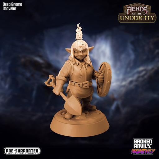 Deep Gnome Shoveler | Fiends of the Undercity | Tabletop RPG Miniature TabletopXtra