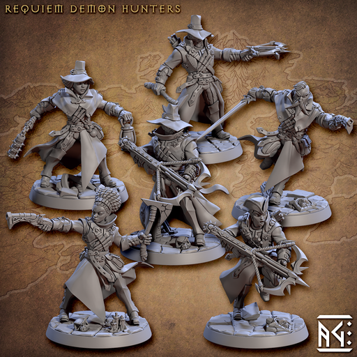 Demon Hunters Miniatures | Requiem Demon Hunters | Fantasy D&D Miniature | Artisan Guild TabletopXtra