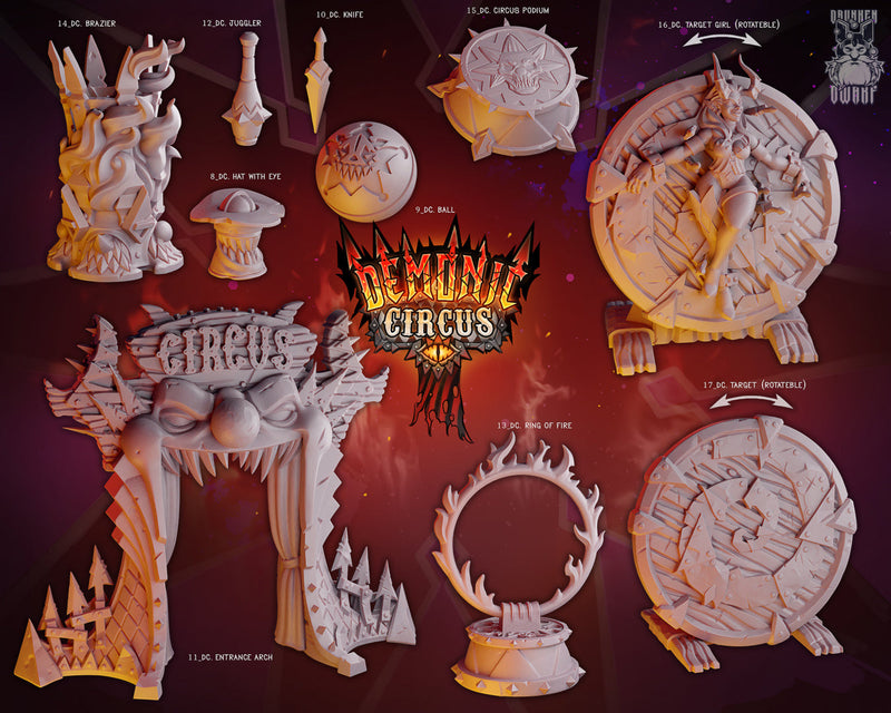 Demonic Circus Miniatures (Full Set) | Fantasy Miniature | Drunken Dwarf TabletopXtra